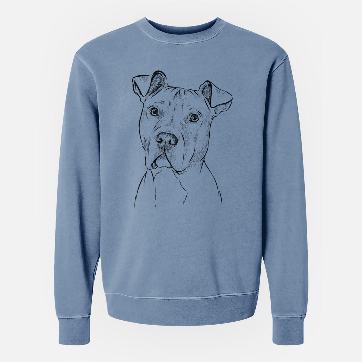 Bare Scraps the American Staffordshire Mix - Unisex Pigment Dyed Crew Sweatshirt