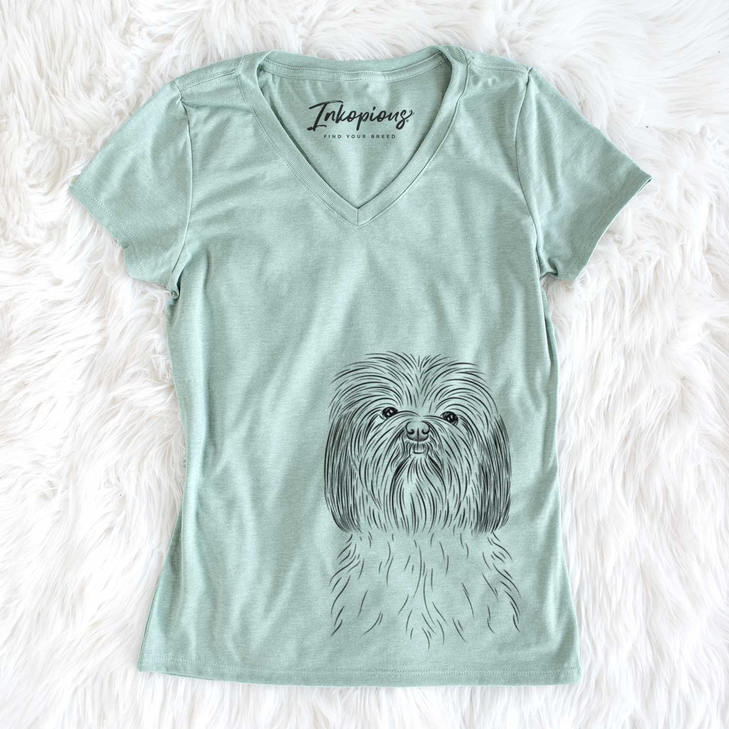 Bare Scully the Shih Tzu - Women's V-neck Shirt