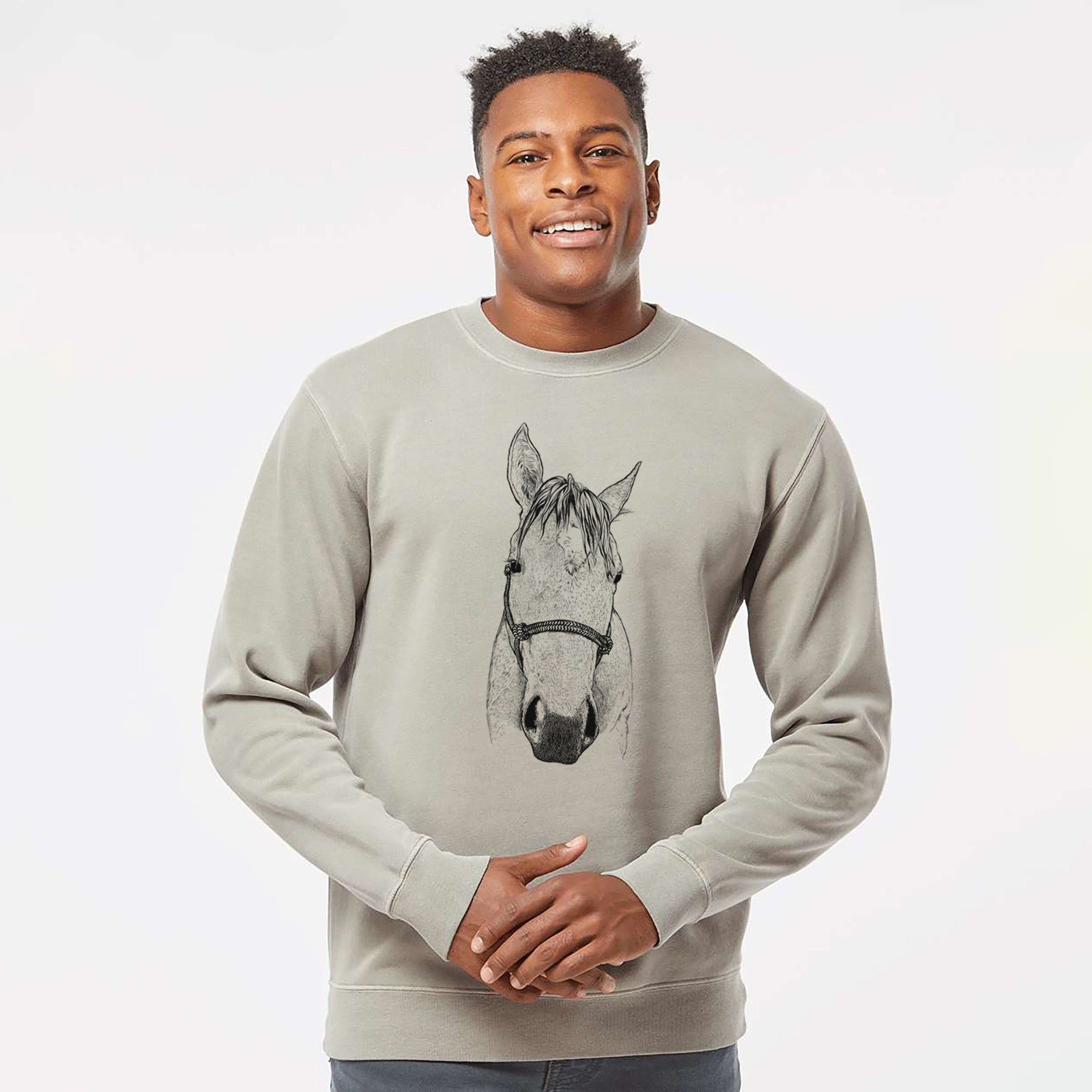 Bare SeaBee the Quarter Horse - Unisex Pigment Dyed Crew Sweatshirt