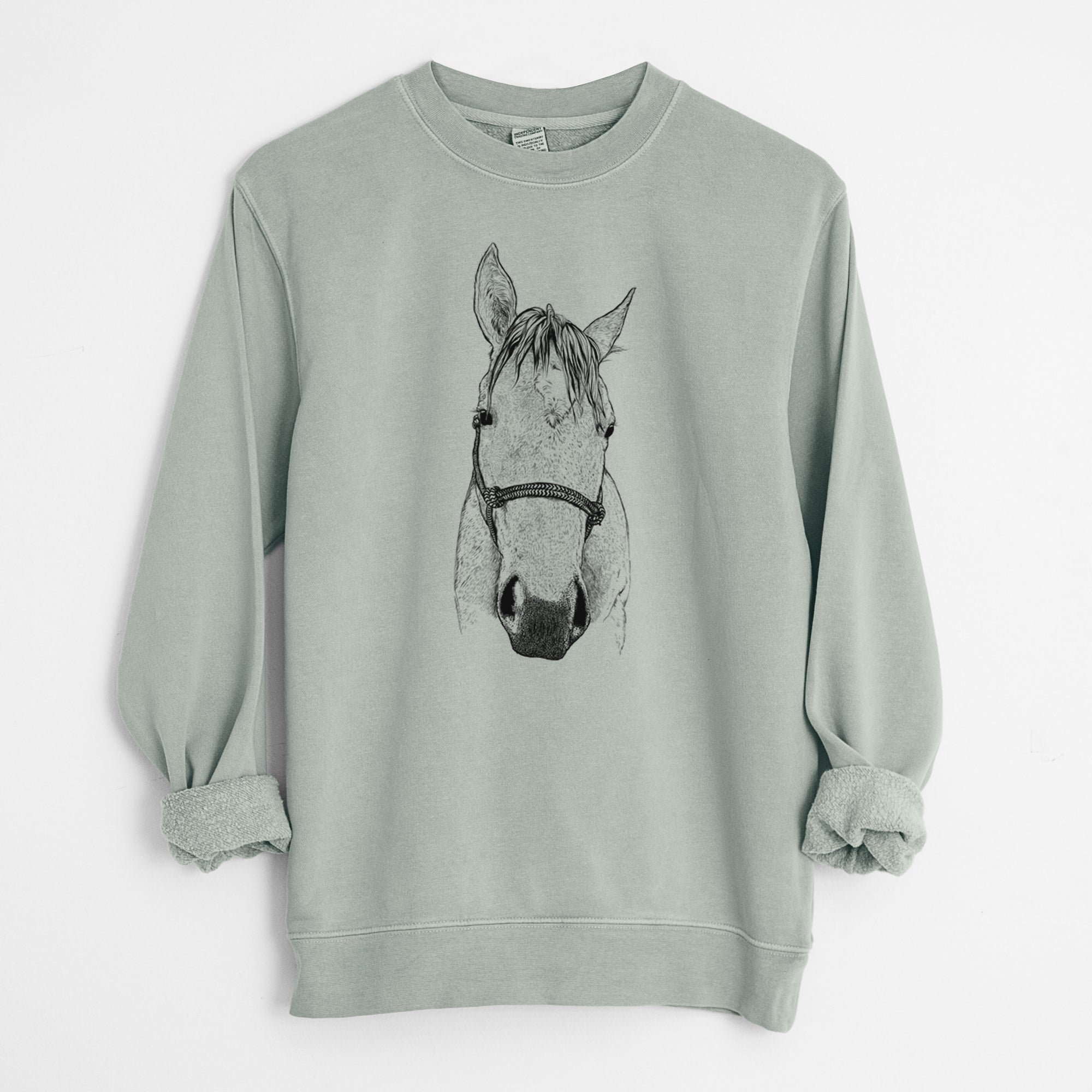 Bare SeaBee the Quarter Horse - Unisex Pigment Dyed Crew Sweatshirt