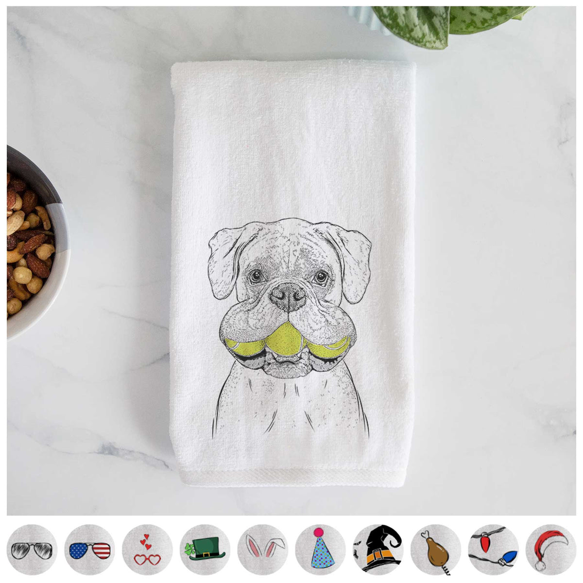 Seamus the Boxer Decorative Hand Towel