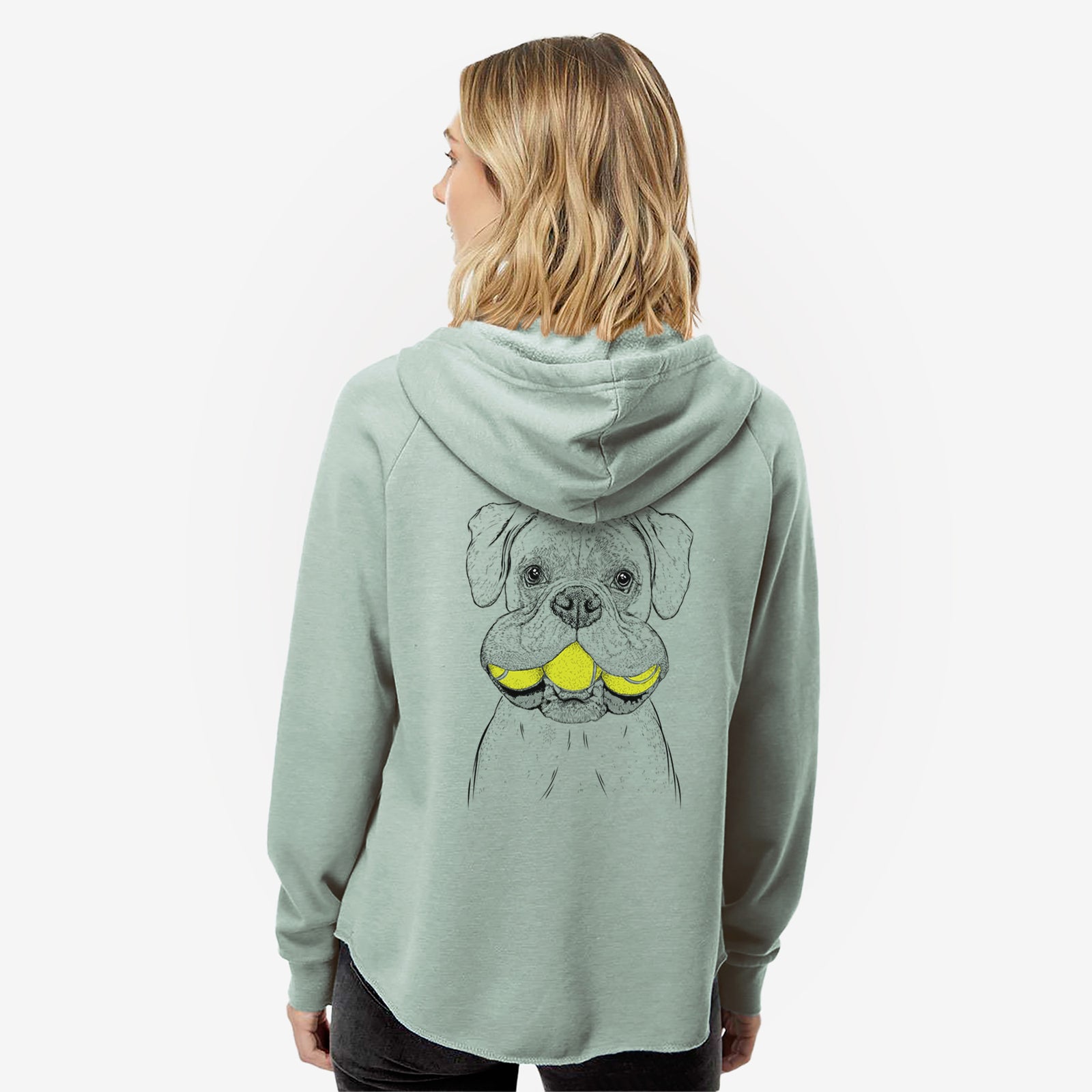 Seamus the Boxer - Women's Cali Wave Zip-Up Sweatshirt