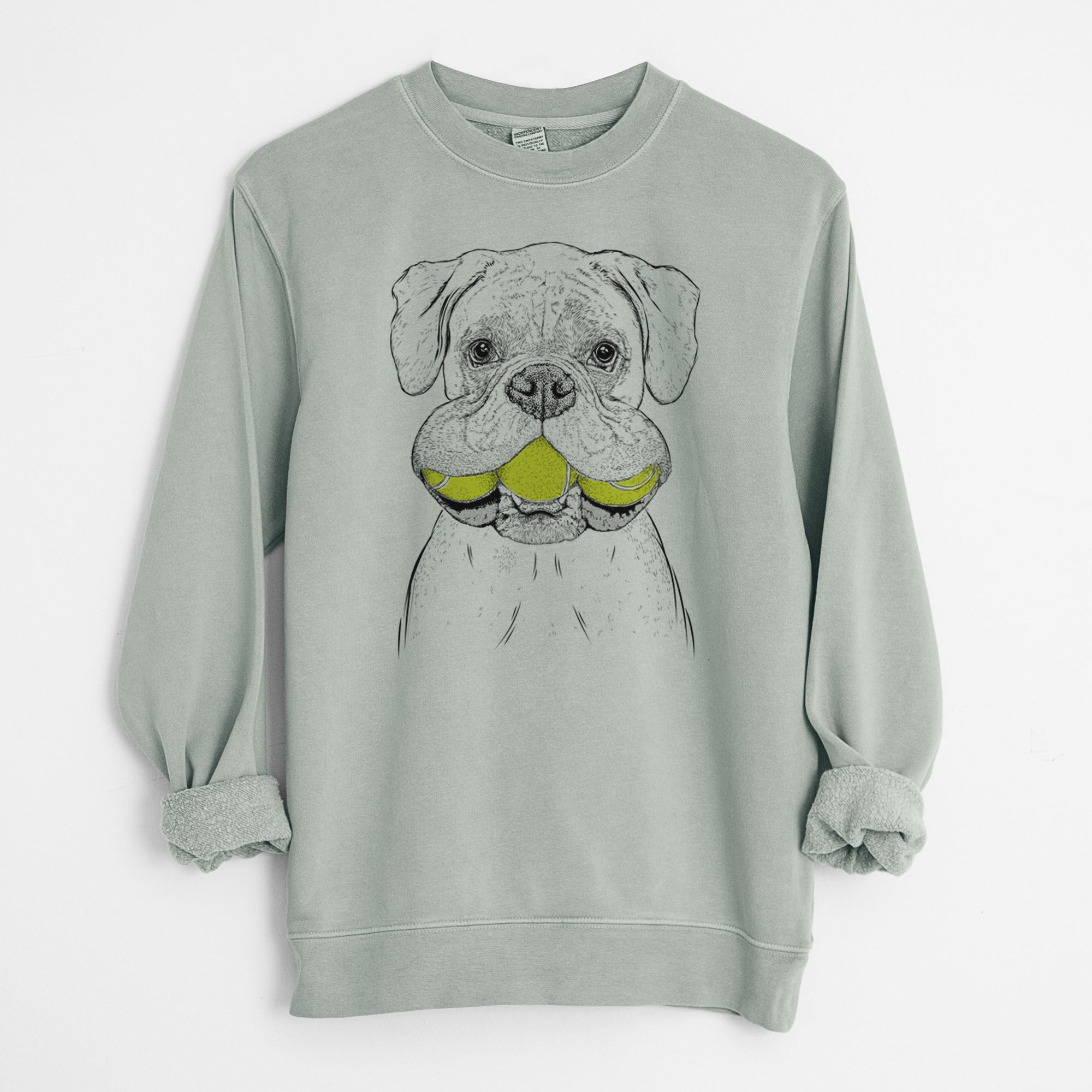 Bare Seamus the Boxer - Unisex Pigment Dyed Crew Sweatshirt