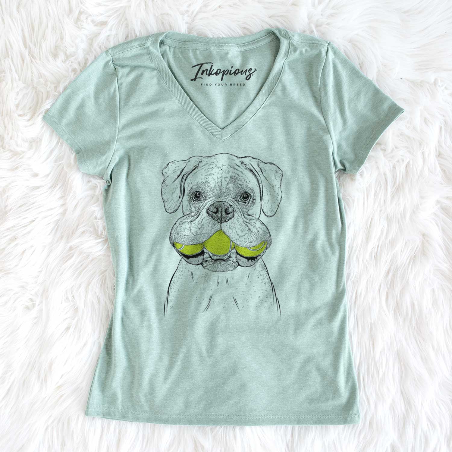 Bare Seamus the Boxer - Women's V-neck Shirt