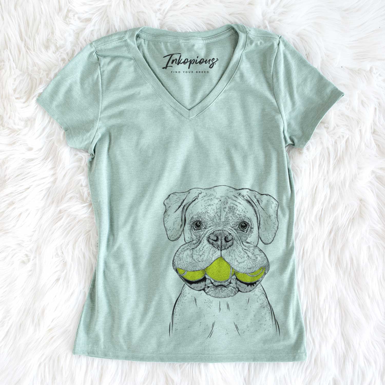 Bare Seamus the Boxer - Women's V-neck Shirt