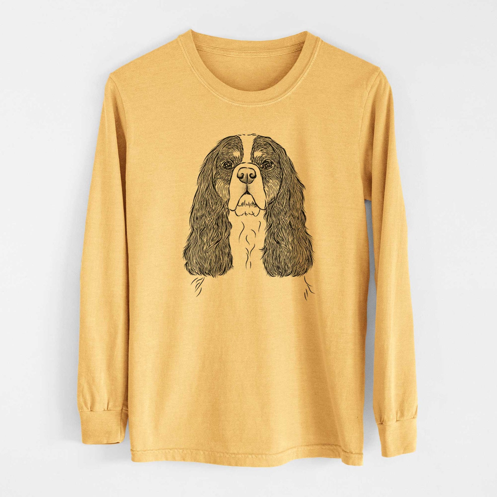 Bare Sebastian the Cavalier King Charles Spaniel - Heavyweight 100% Cotton Long Sleeve