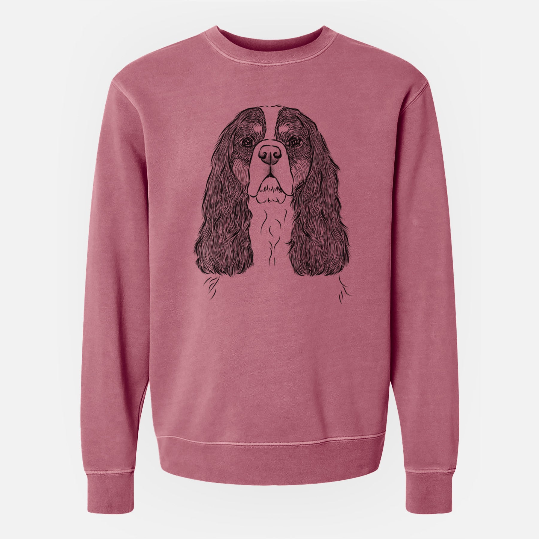 Bare Sebastian the Cavalier King Charles Spaniel - Unisex Pigment Dyed Crew Sweatshirt