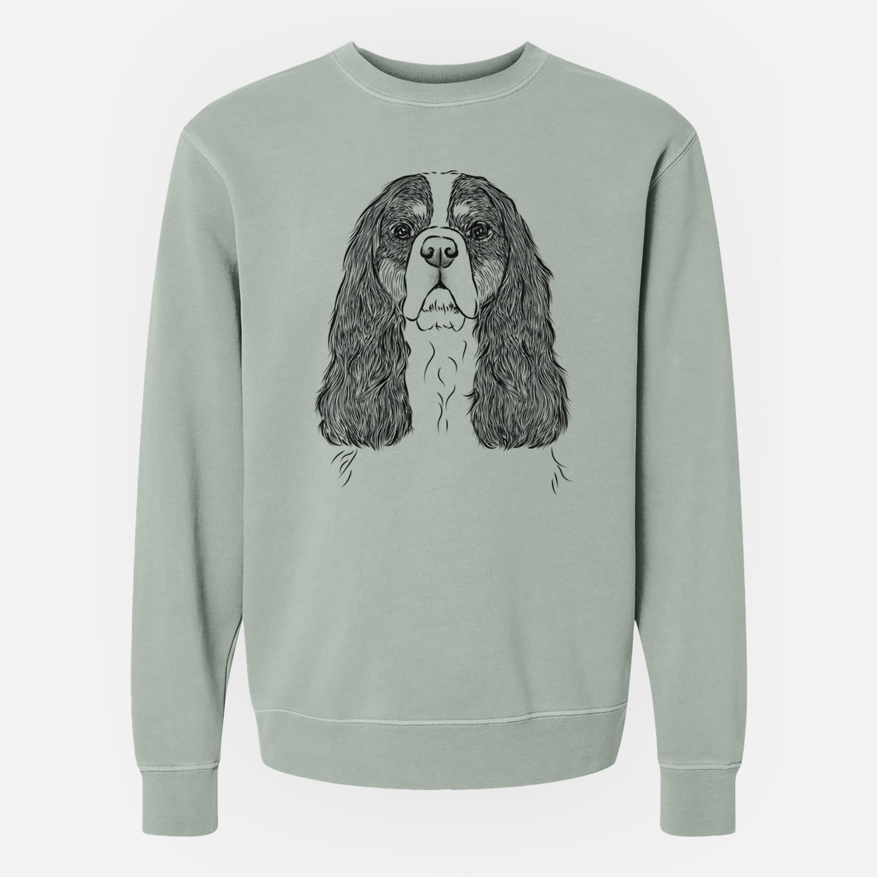 Bare Sebastian the Cavalier King Charles Spaniel - Unisex Pigment Dyed Crew Sweatshirt