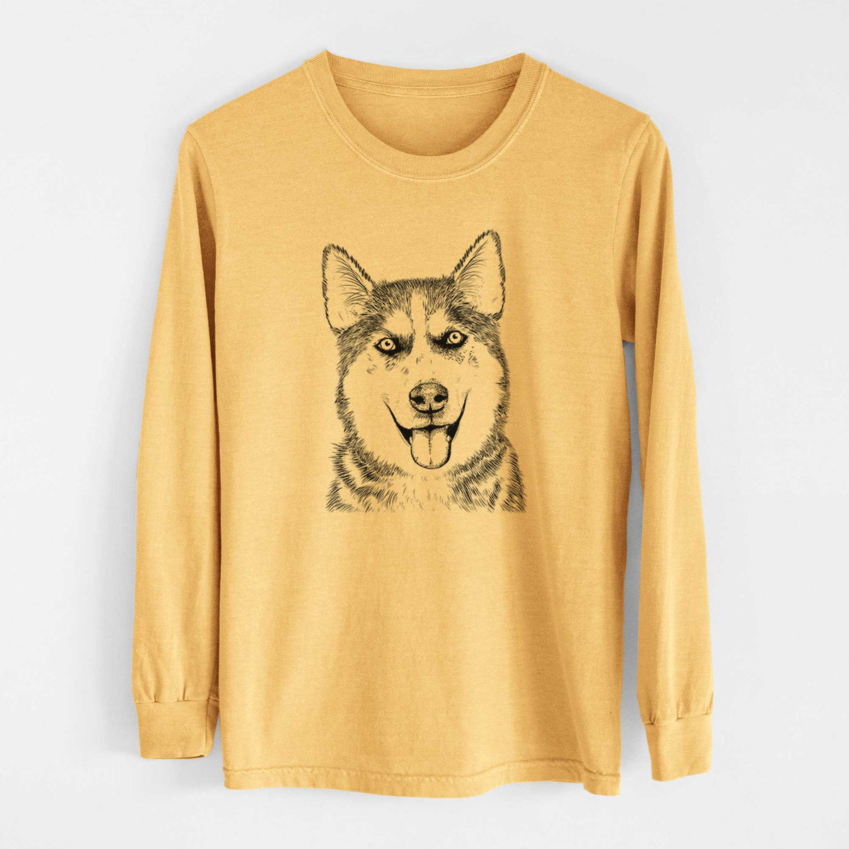 Bare Sesi the Siberian Husky - Heavyweight 100% Cotton Long Sleeve