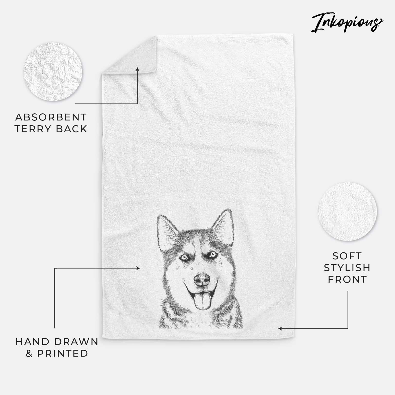 Sesi the Siberian Husky Hand Towel