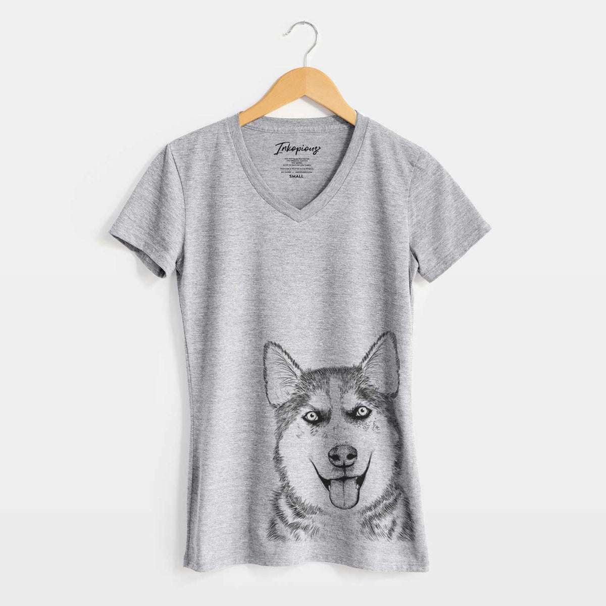 Bare Sesi the Siberian Husky - Women's V-neck Shirt
