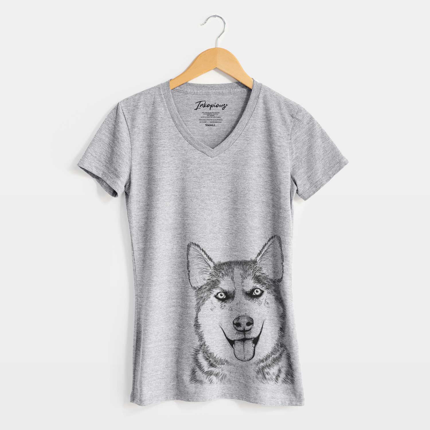 Bare Sesi the Siberian Husky - Women's V-neck Shirt