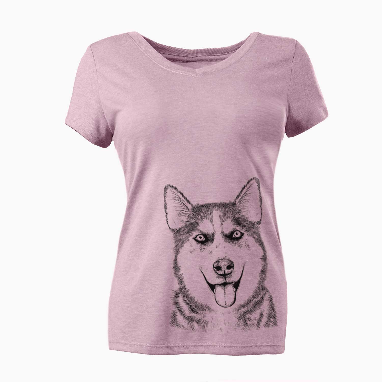 Bare Sesi the Siberian Husky - Women's V-neck Shirt