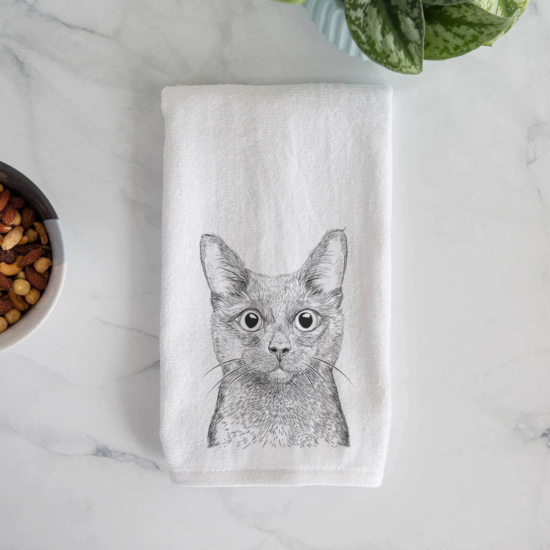 Shadow the Black Cat Decorative Hand Towel