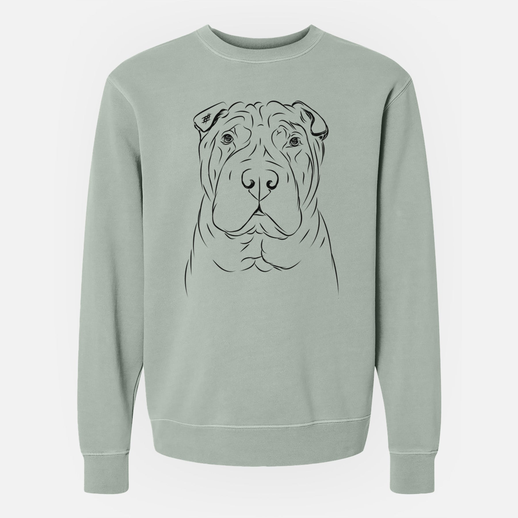 Bare Sharpy the Shar Pei - Unisex Pigment Dyed Crew Sweatshirt