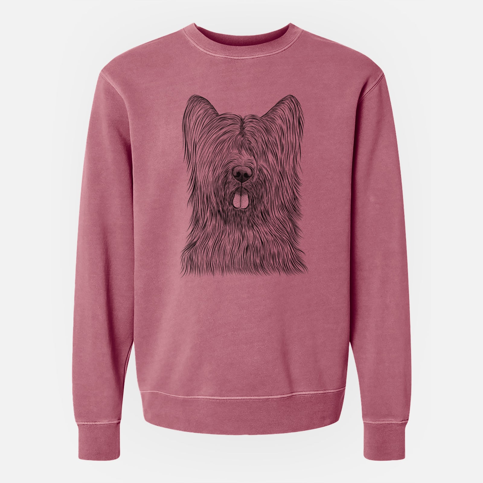 Bare Shay the Briard - Unisex Pigment Dyed Crew Sweatshirt