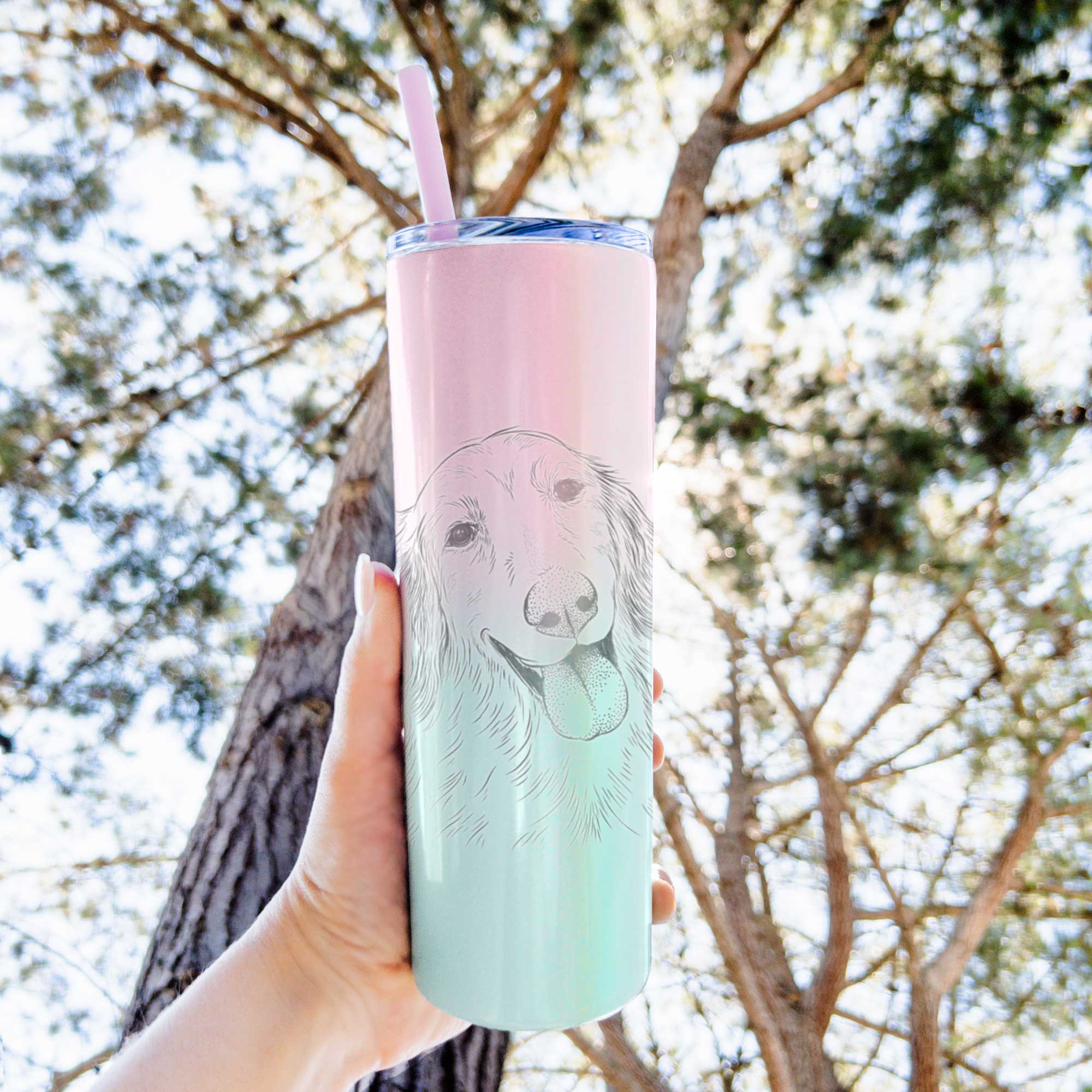 Shelby the Golden Retriever - 20oz Skinny Tumbler