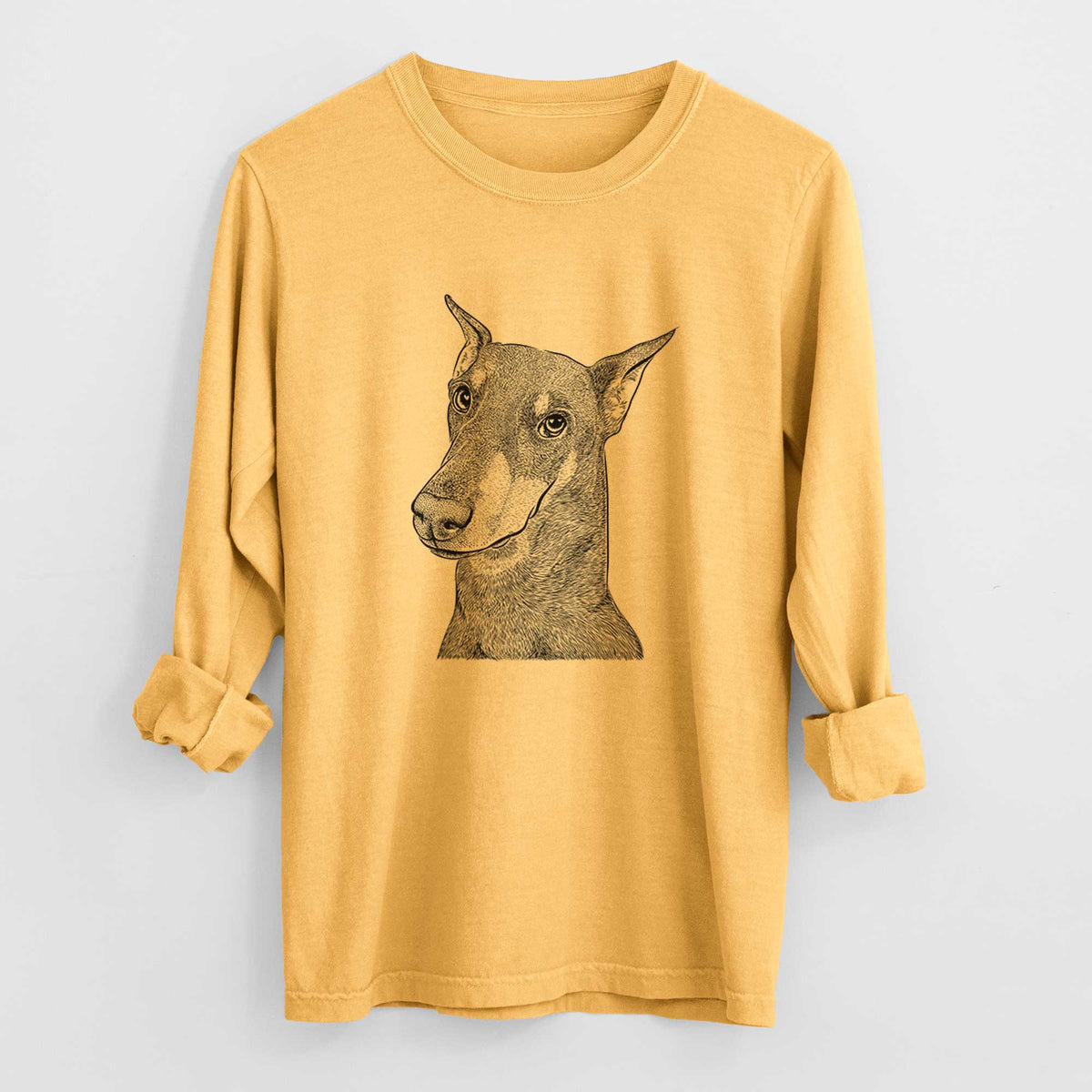 Bare Shelby the Doberman Pinscher - Heavyweight 100% Cotton Long Sleeve