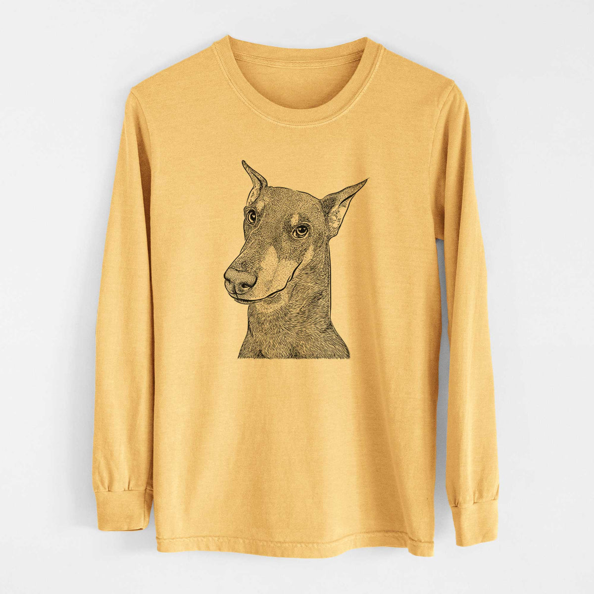 Bare Shelby the Doberman Pinscher - Heavyweight 100% Cotton Long Sleeve