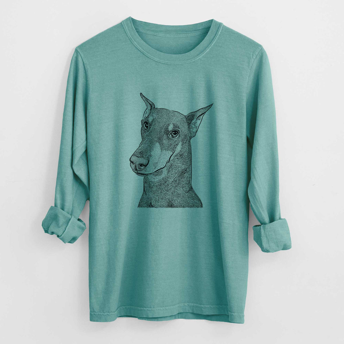 Bare Shelby the Doberman Pinscher - Heavyweight 100% Cotton Long Sleeve