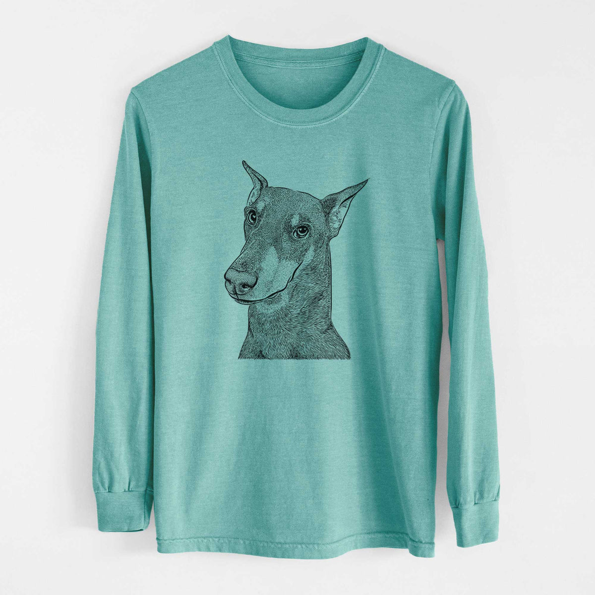 Bare Shelby the Doberman Pinscher - Heavyweight 100% Cotton Long Sleeve
