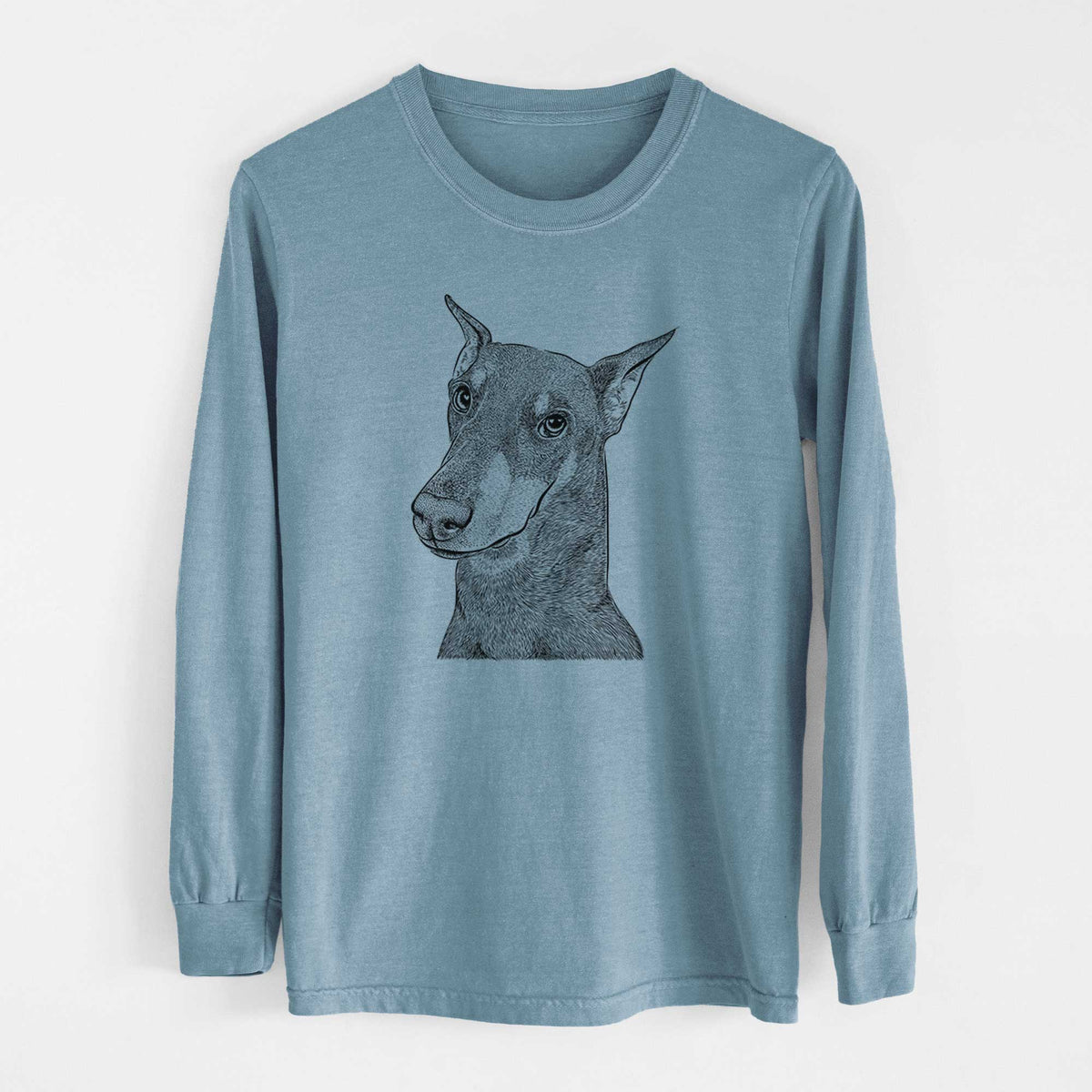 Bare Shelby the Doberman Pinscher - Heavyweight 100% Cotton Long Sleeve