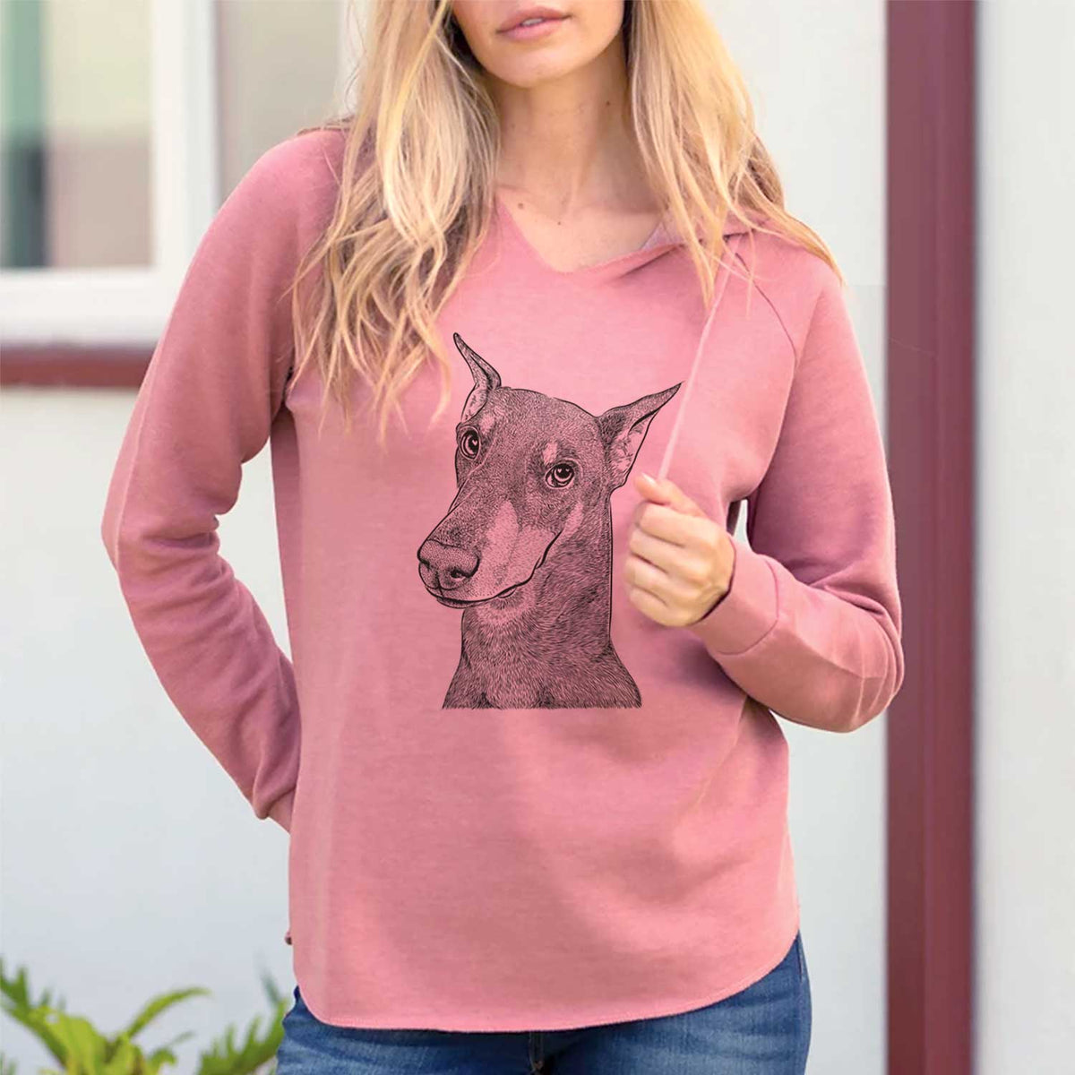 Shelby the Doberman Pinscher - Cali Wave Hooded Sweatshirt