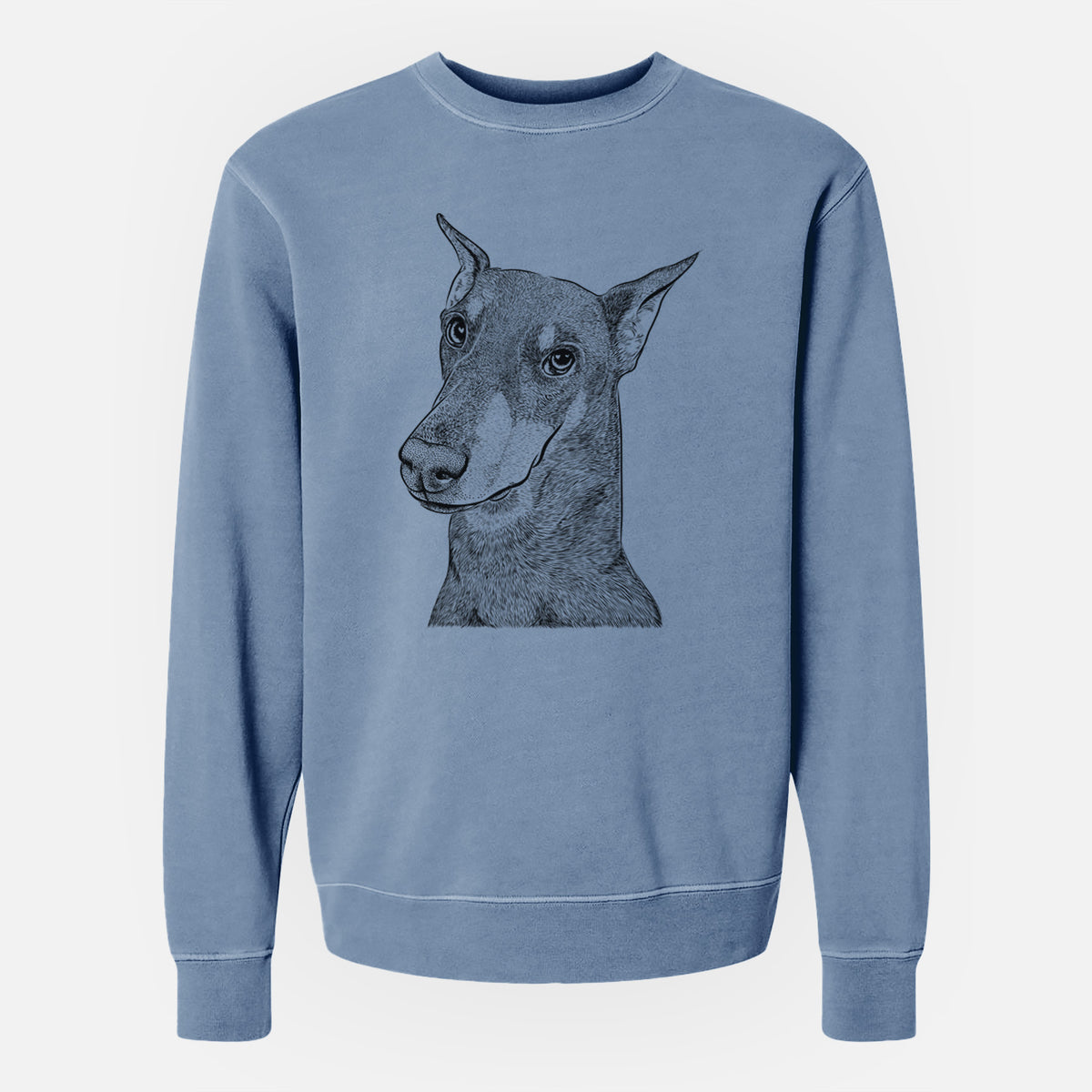 Bare Shelby the Doberman Pinscher - Unisex Pigment Dyed Crew Sweatshirt