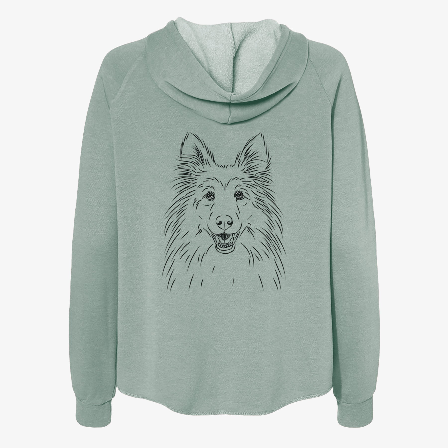 Sheldon the Shetland Sheepdog - Women's Cali Wave Zip-Up Sweatshirt