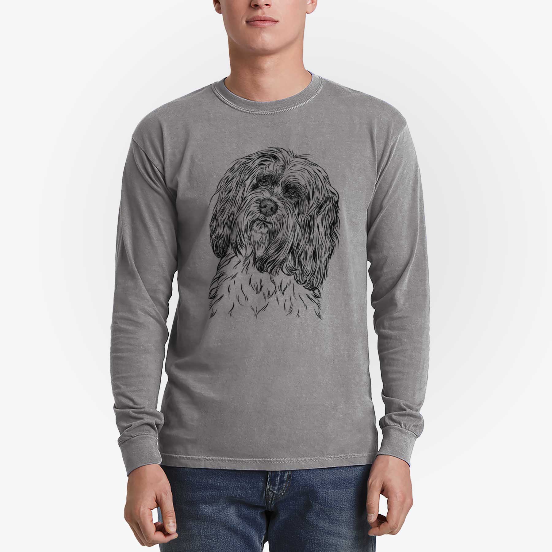 Bare Shenpa the Tibetan Terrier - Heavyweight 100% Cotton Long Sleeve