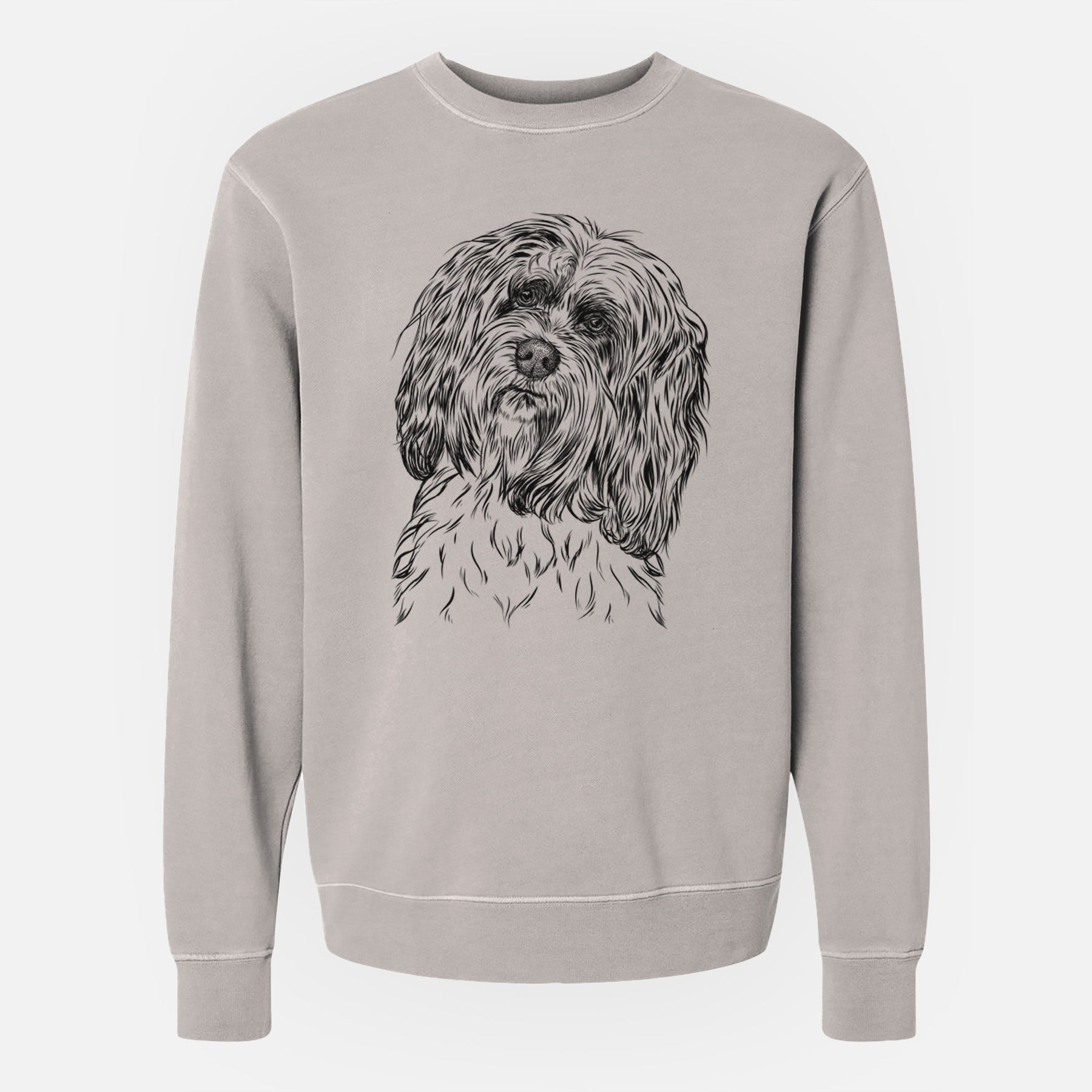 Bare Shenpa the Tibetan Terrier - Unisex Pigment Dyed Crew Sweatshirt