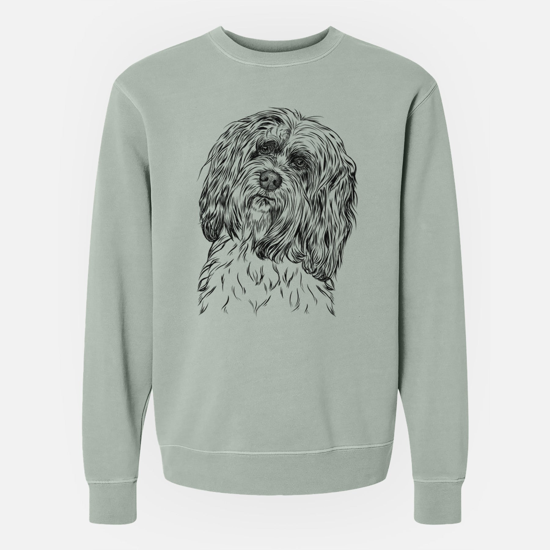 Bare Shenpa the Tibetan Terrier - Unisex Pigment Dyed Crew Sweatshirt