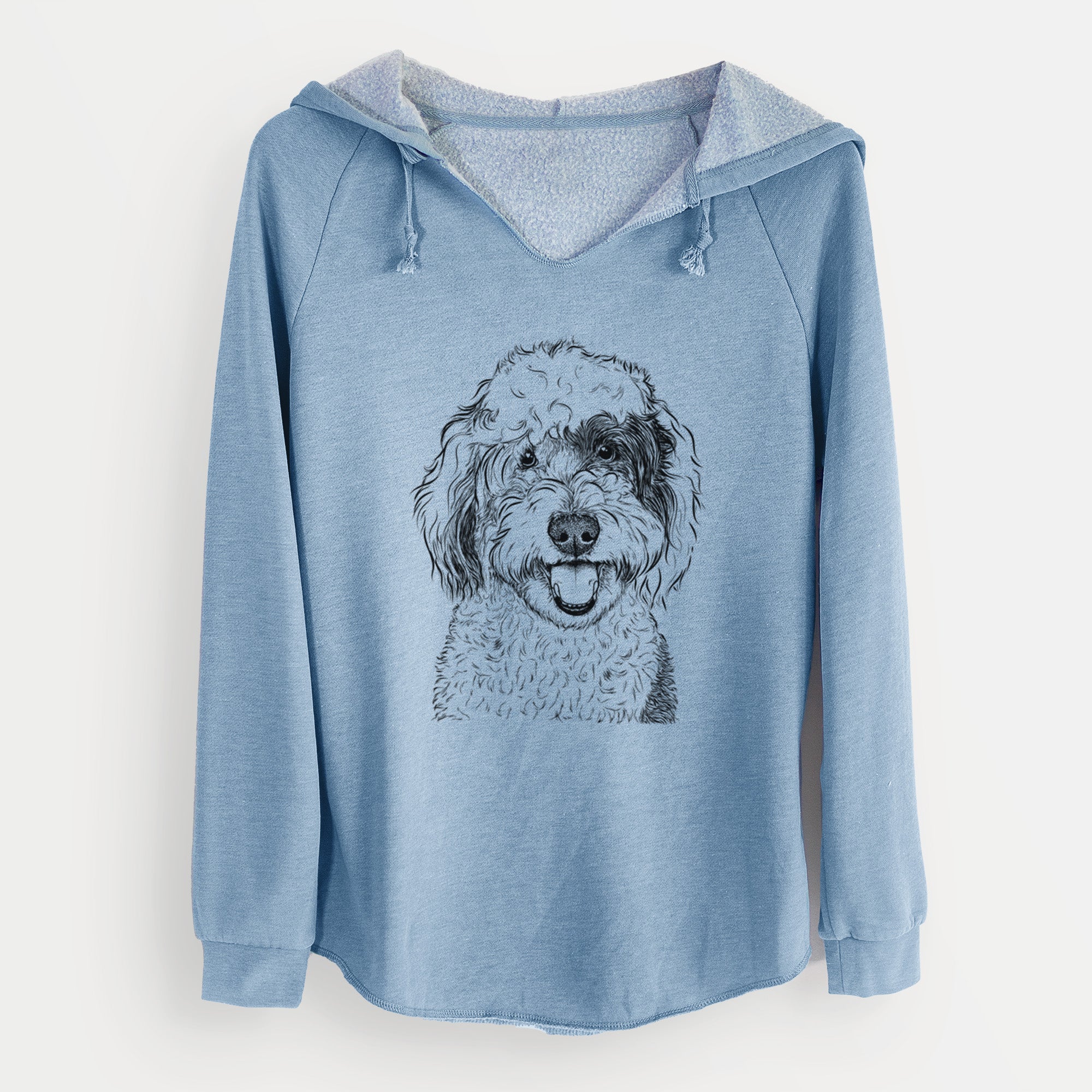 Bare Sherlock the Sheepadoodle - Cali Wave Hooded Sweatshirt