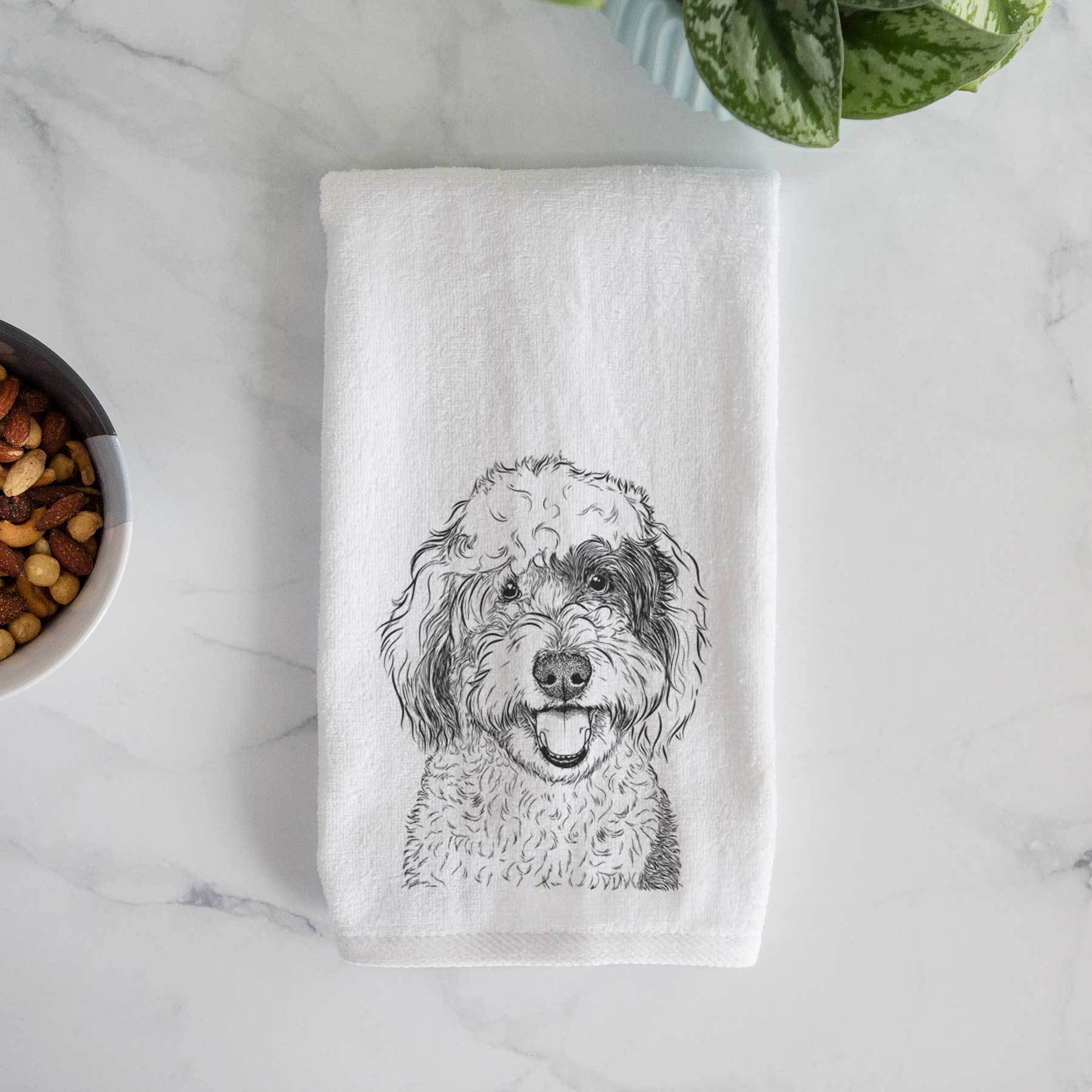 Sherlock the Sheepadoodle Decorative Hand Towel