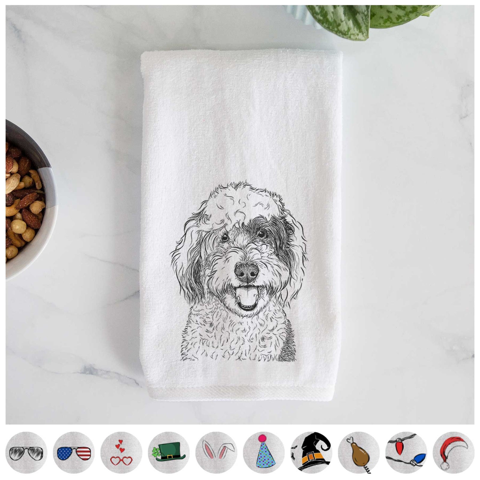 Sherlock the Sheepadoodle Decorative Hand Towel