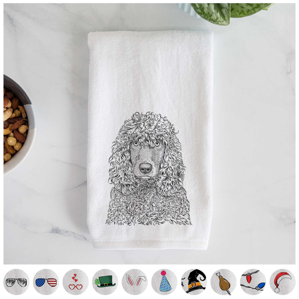 Shilo the Irish Water Spaniel Decorative Hand Towel