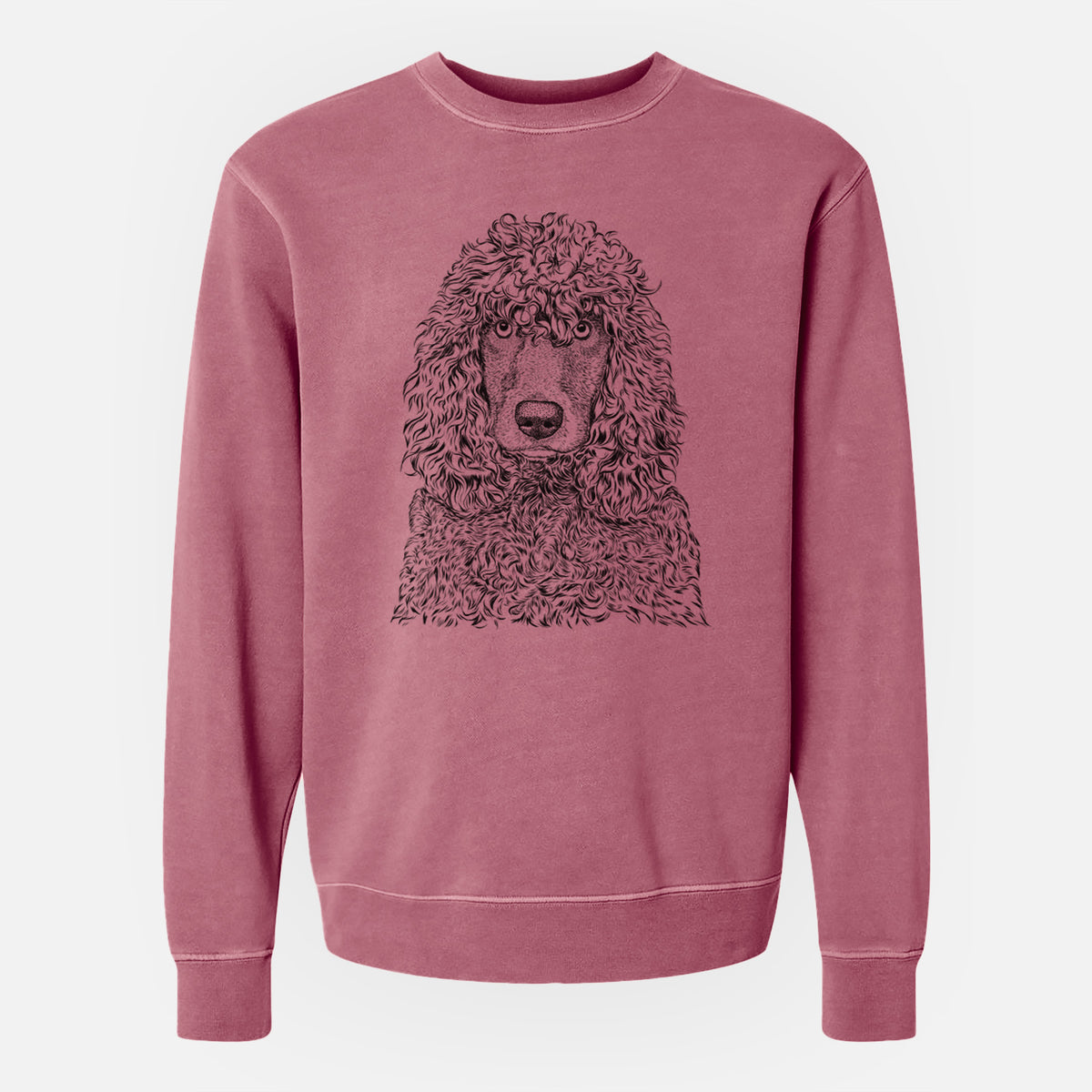 Bare Shilo the Irish Water Spaniel - Unisex Pigment Dyed Crew Sweatshirt
