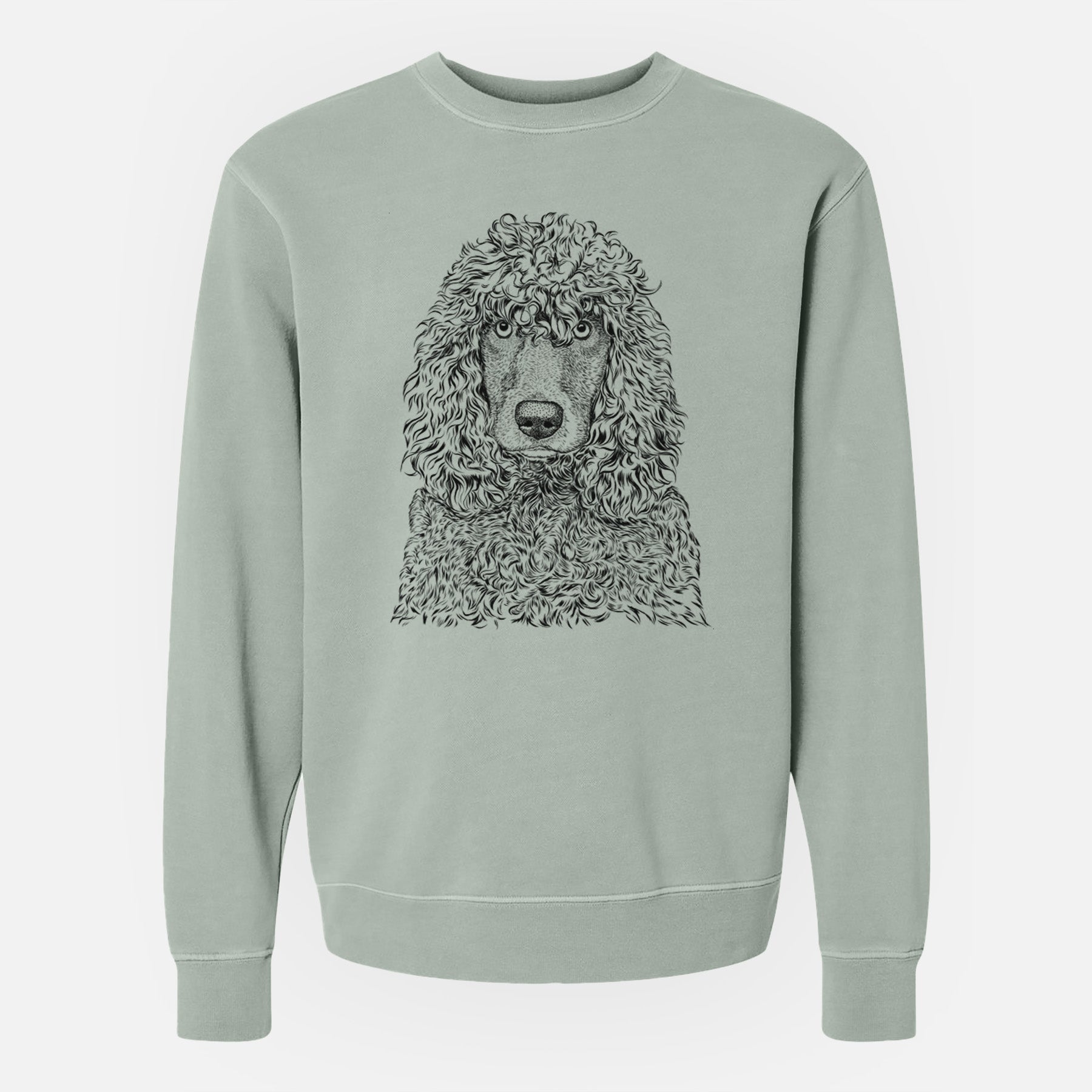 Bare Shilo the Irish Water Spaniel - Unisex Pigment Dyed Crew Sweatshirt