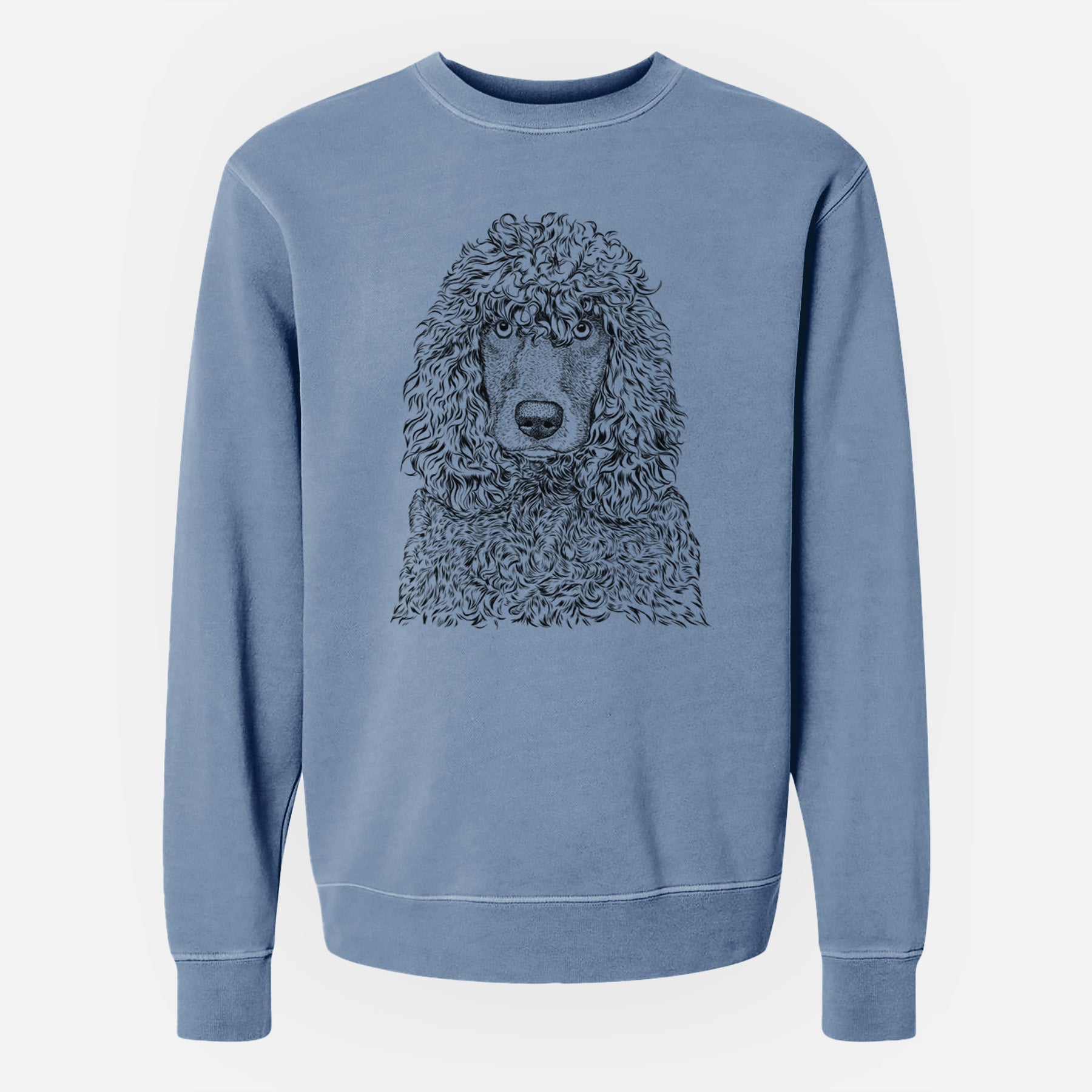 Bare Shilo the Irish Water Spaniel - Unisex Pigment Dyed Crew Sweatshirt