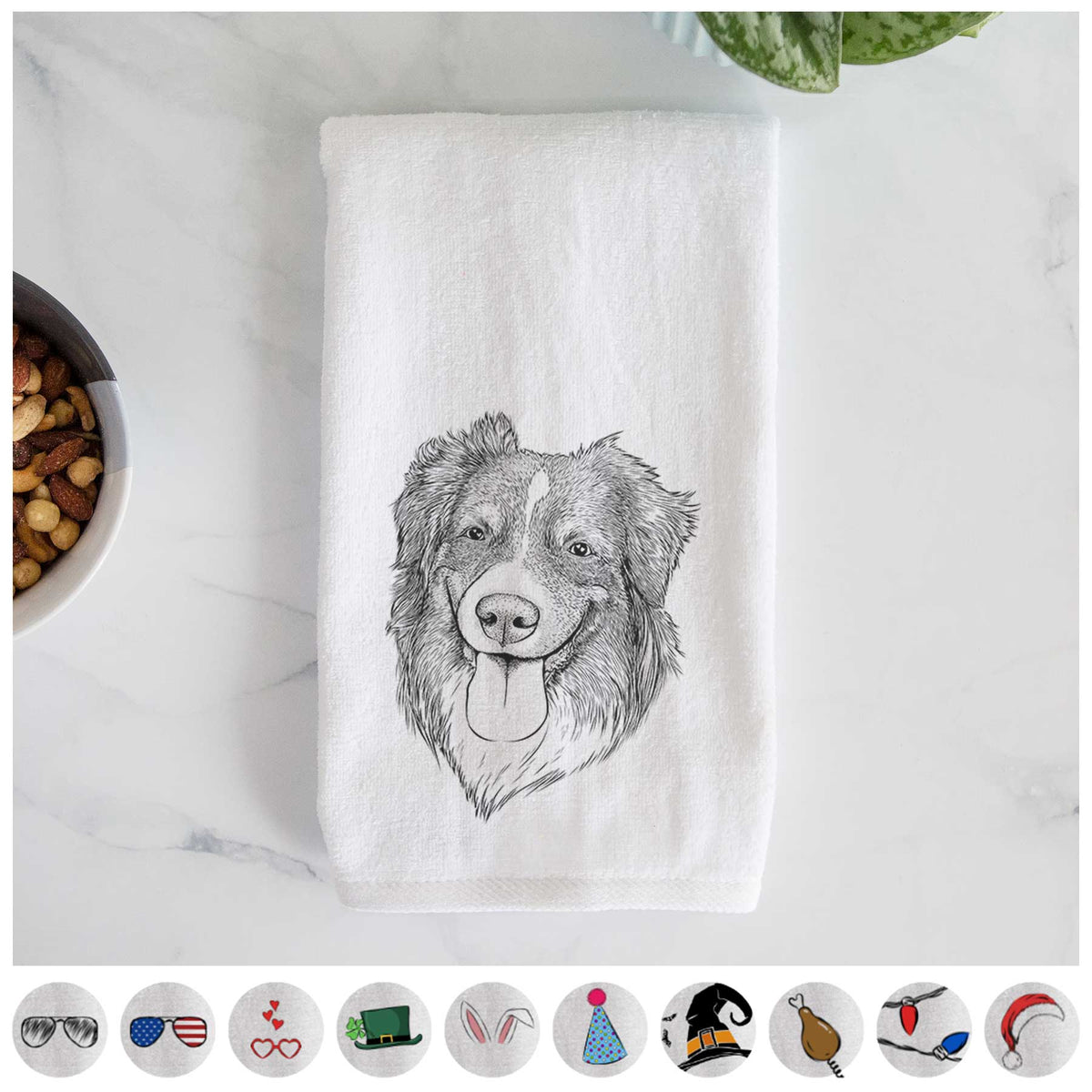 Siena the Australian Shepherd Decorative Hand Towel