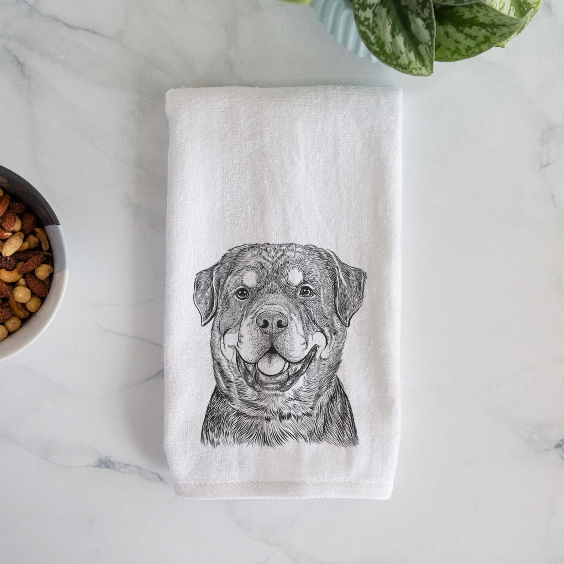 Sig the Rottweiler Decorative Hand Towel