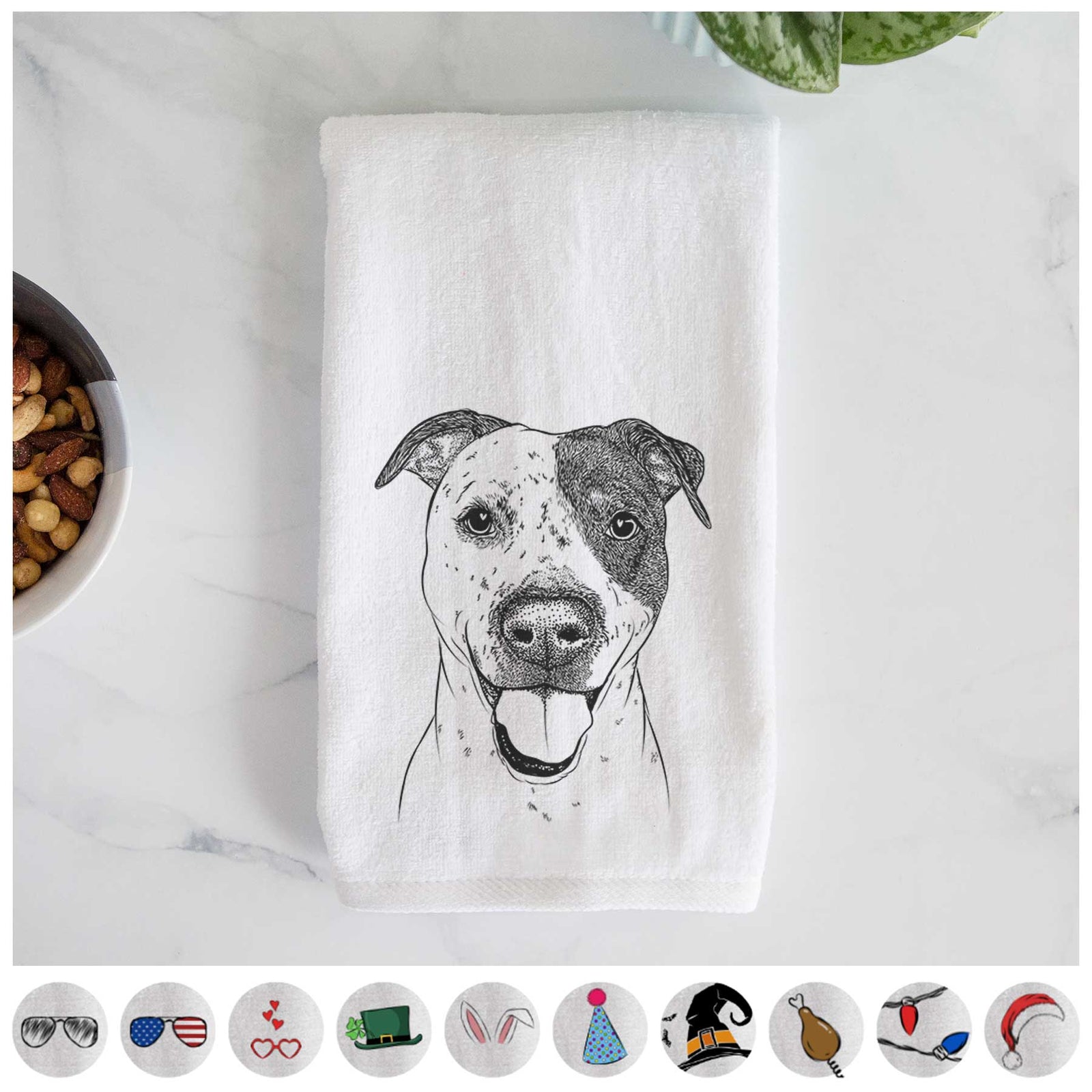 Simon the Mixed Breed Decorative Hand Towel