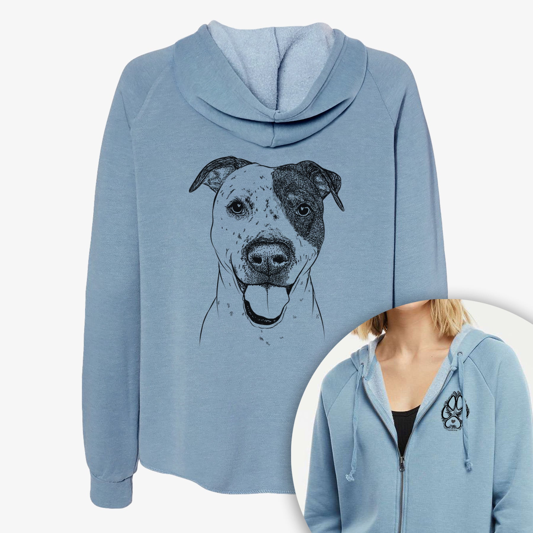 Simon the Mixed Breed - Women's Cali Wave Zip-Up Sweatshirt