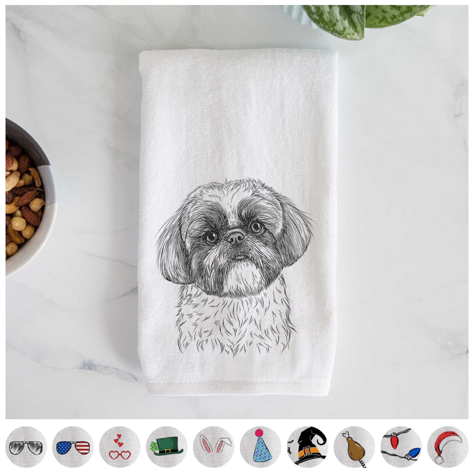 Simon the Shih Tzu Decorative Hand Towel