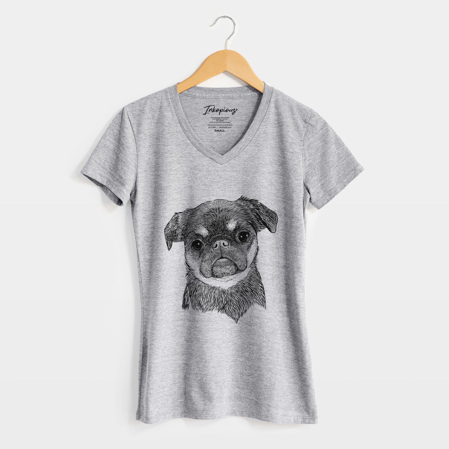 Bare Simone the Brussels Griffon - Women's V-neck Shirt