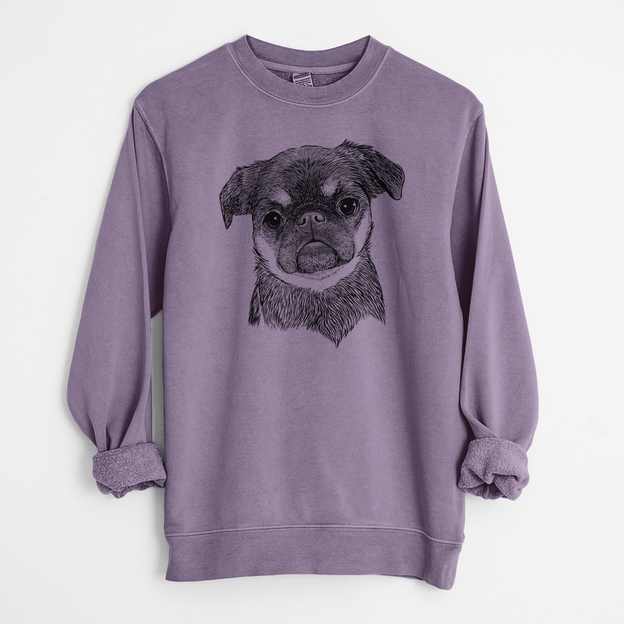 Bare Simone the Brussels Griffon - Unisex Pigment Dyed Crew Sweatshirt