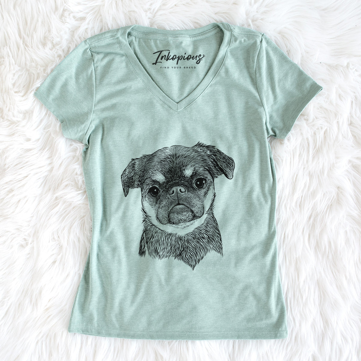 Bare Simone the Brussels Griffon - Women&#39;s V-neck Shirt