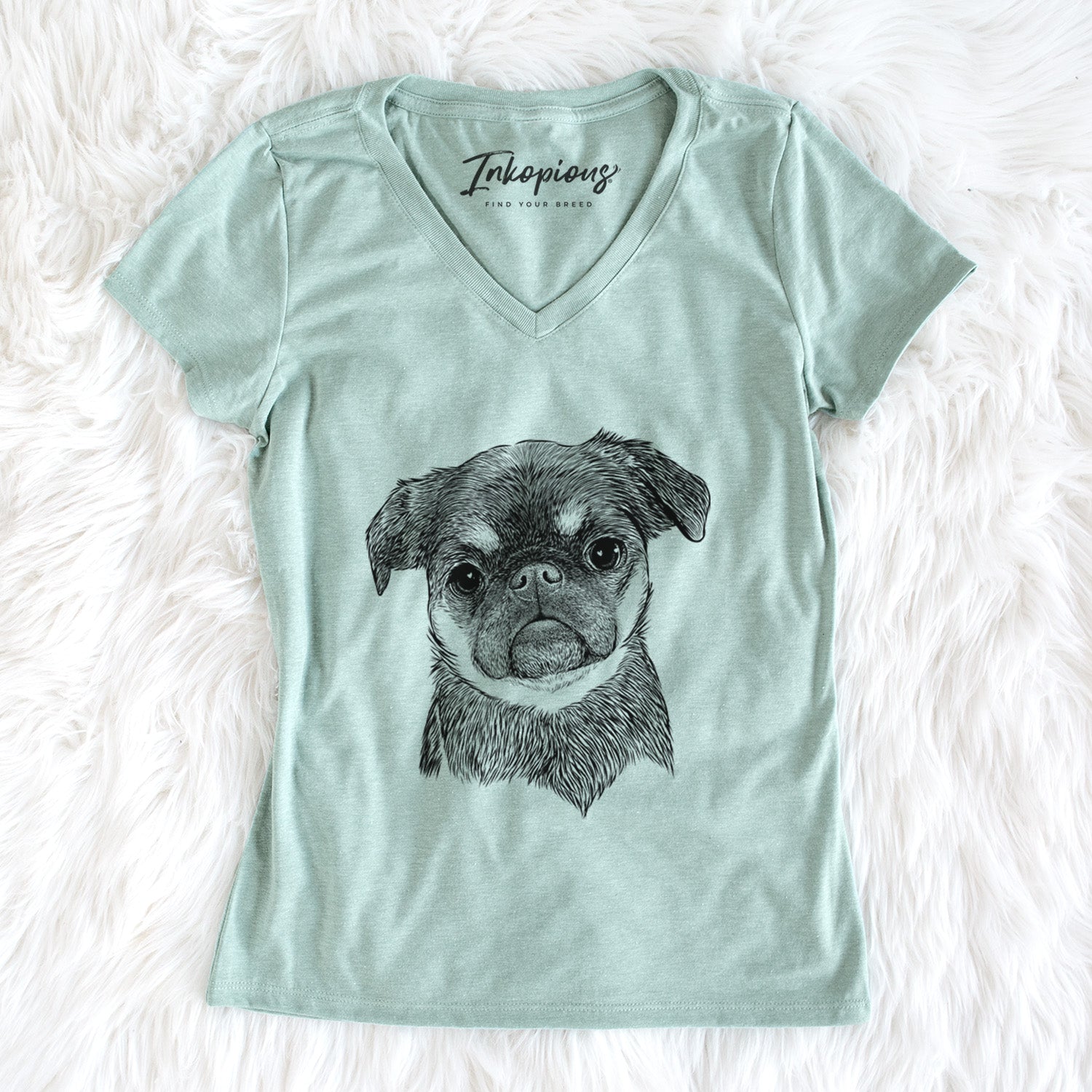 Bare Simone the Brussels Griffon - Women's V-neck Shirt