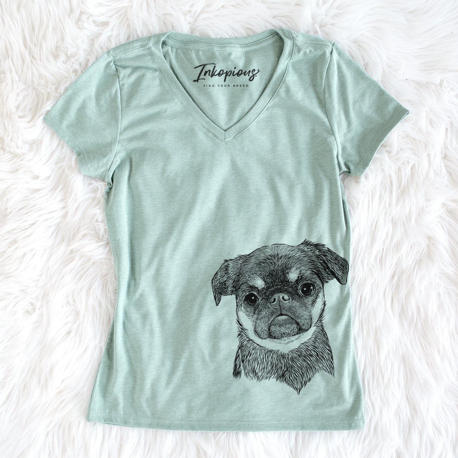 Bare Simone the Brussels Griffon - Women's V-neck Shirt