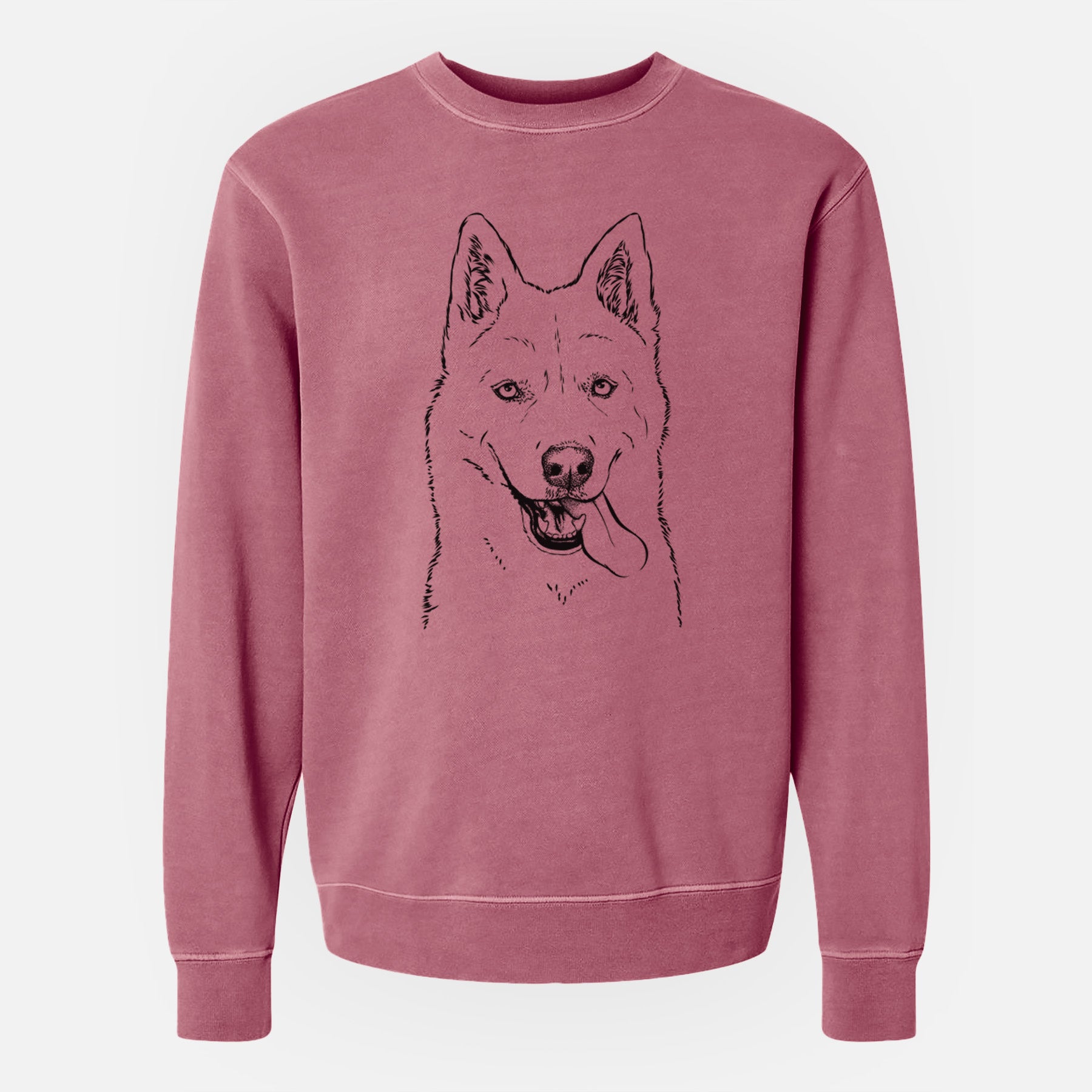 Bare Sinatra  the Siberian Husky - Unisex Pigment Dyed Crew Sweatshirt